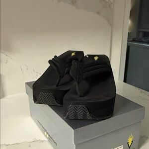 Volatile Black Platform Sandals